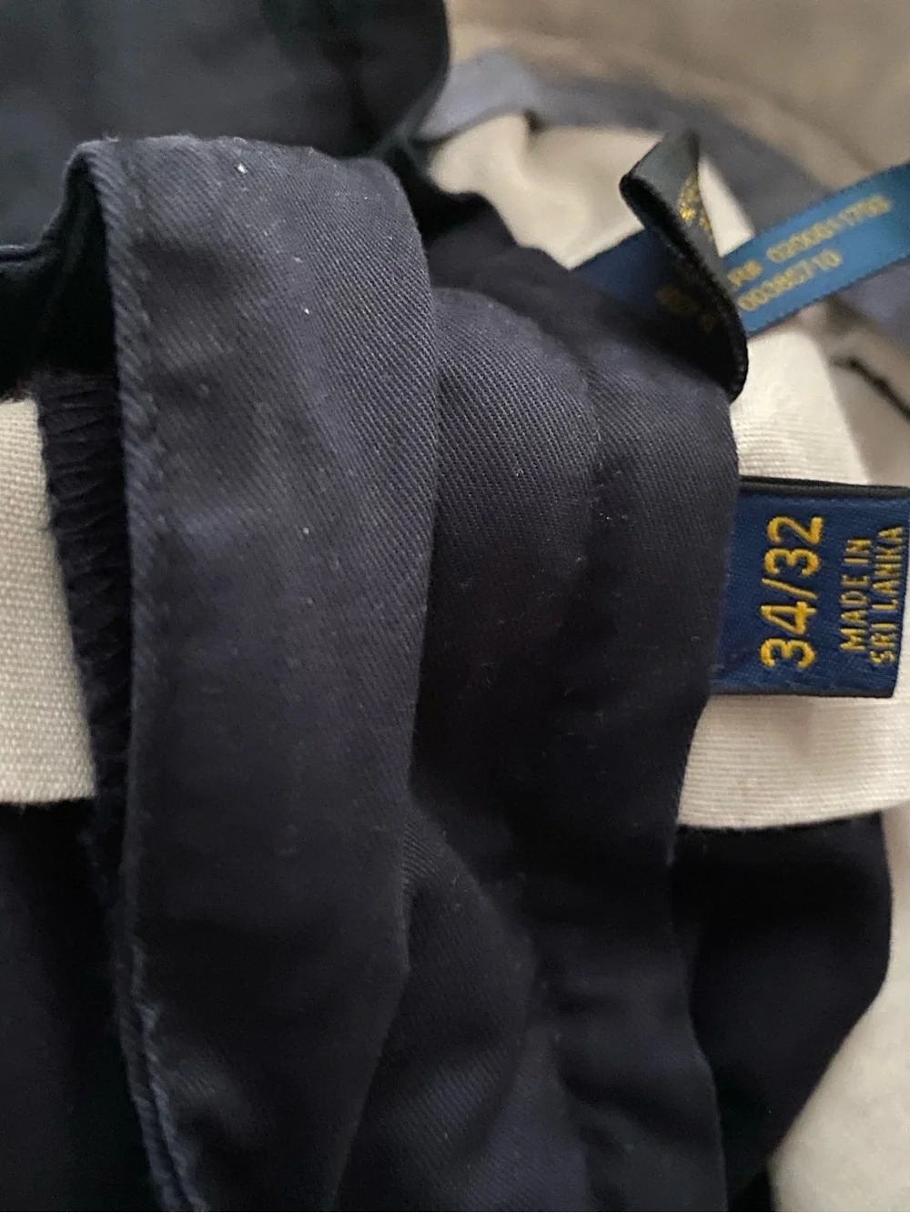 Polo Ralph Lauren Mens Classic Fit Chino Pants Navy Cotton 34x32